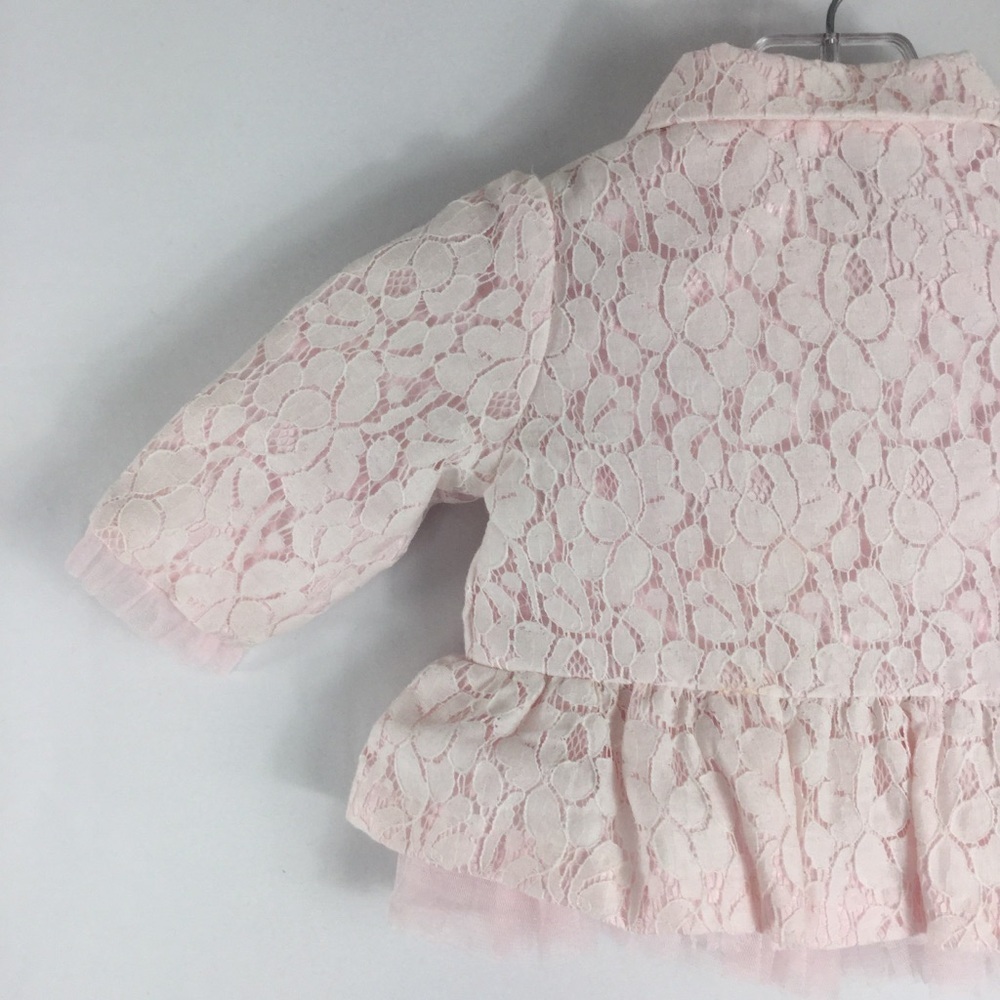 Wendy Bellissimo Baby Girls Pink Lace Jacket With Tulle Trim 6 Months - Picture 7 of 10